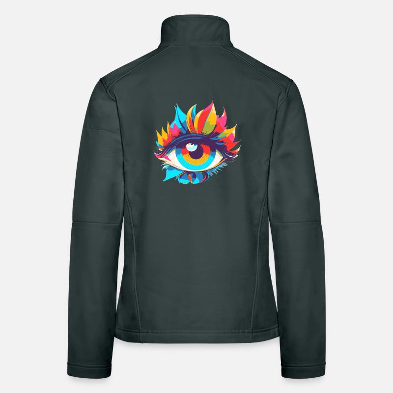 Pop Art Magique Œil Coloré Veste en tissu softshell Femme