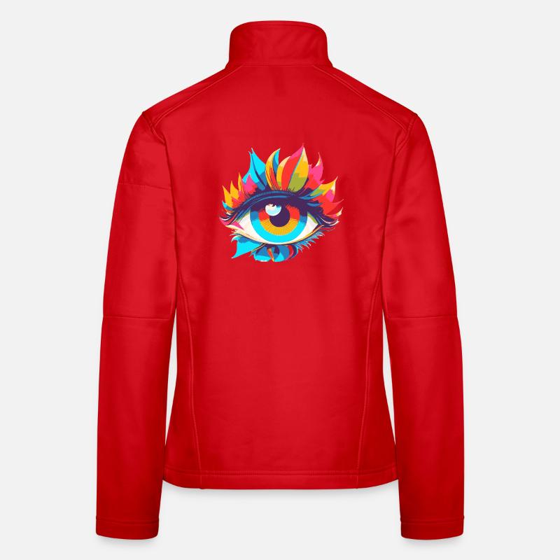 Colorful Eye Magic Pop Art Women's Softshell Jacket