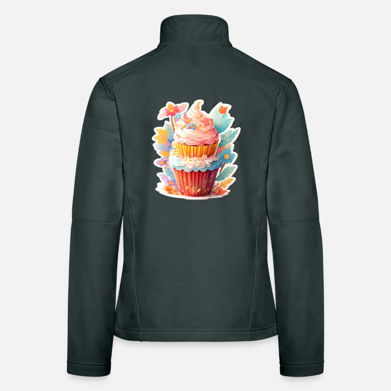 Blumen Cupcake  Frauen Softshelljacke