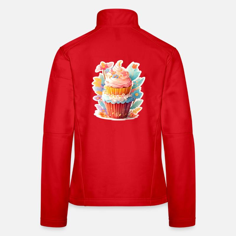 Blumen Cupcake  Frauen Softshelljacke