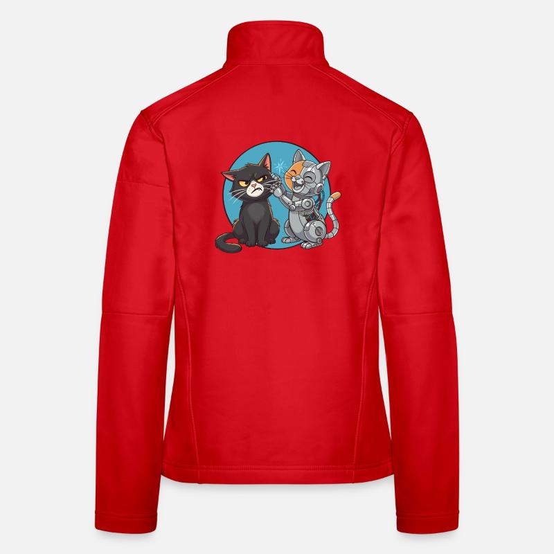 Chat et robot  Veste en tissu softshell Femme