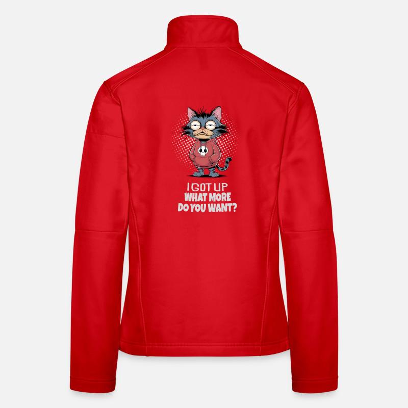 Je me suis levé chat – Drôle de diction de chat Veste en tissu softshell Femme