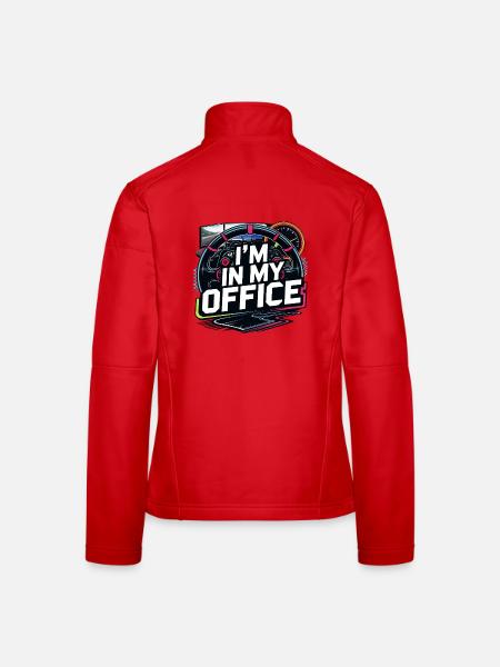 Ich bin in meinem Büro - Frauen Softshelljacke - Rot - Hinten