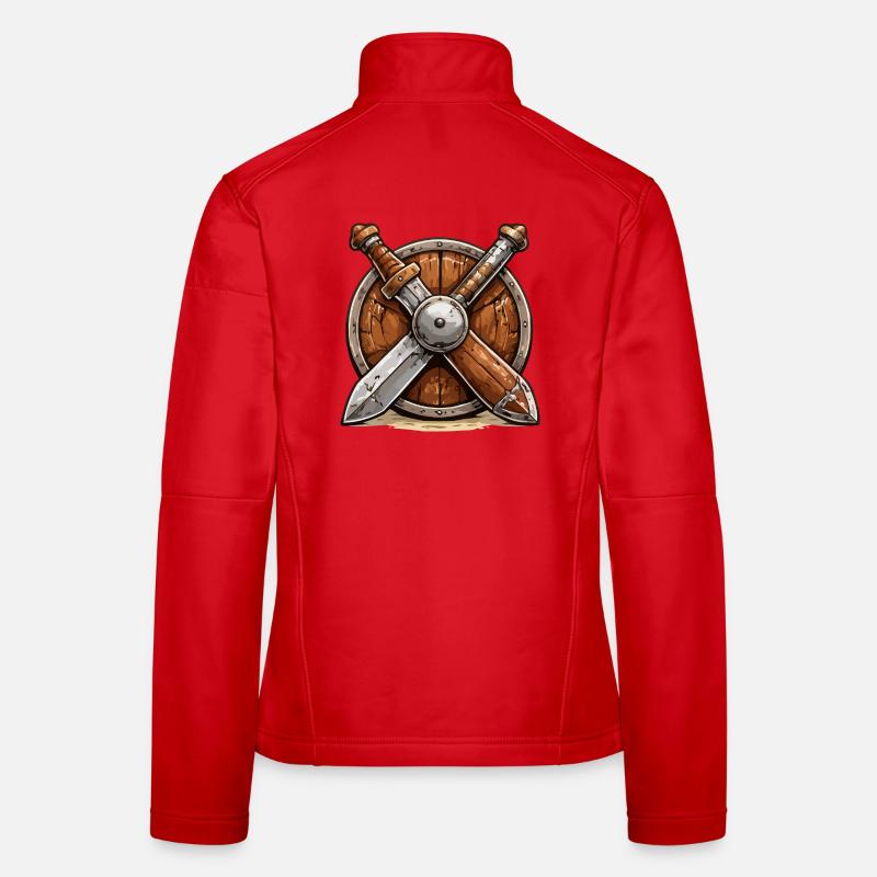 Schild und Schwerter Wikinger Frauen Softshelljacke