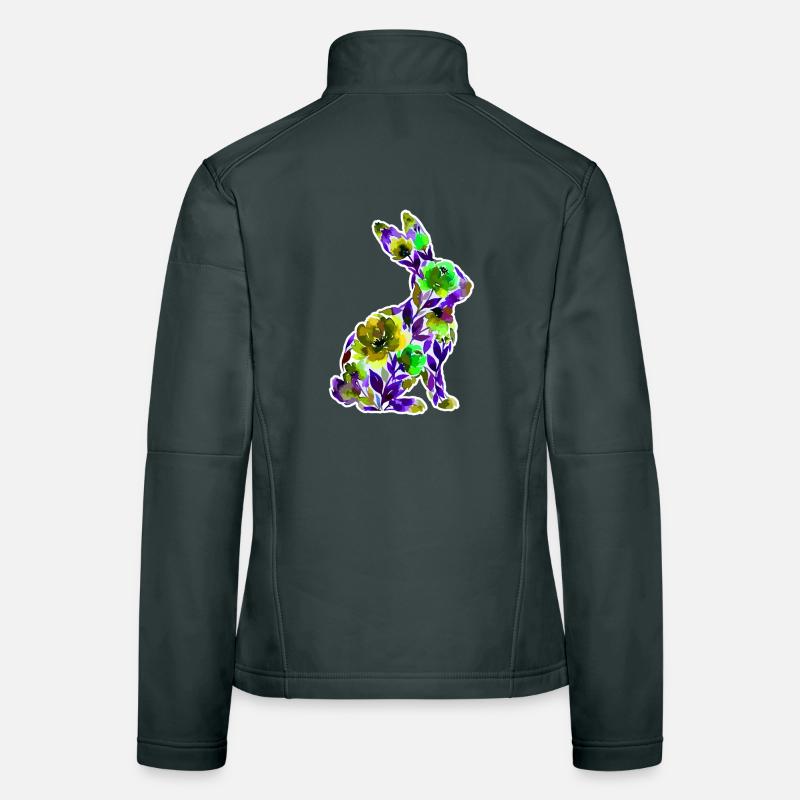 Fleurs en forme de lapin Veste en tissu softshell Femme