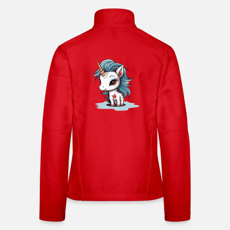 Blue Mane Unicorn with Star Women's Softshell Jacket
