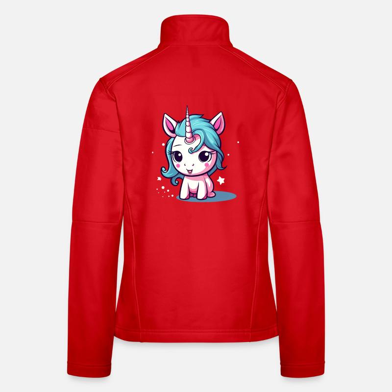 Blauhaariges Einhornchen Sticker Frauen Softshelljacke