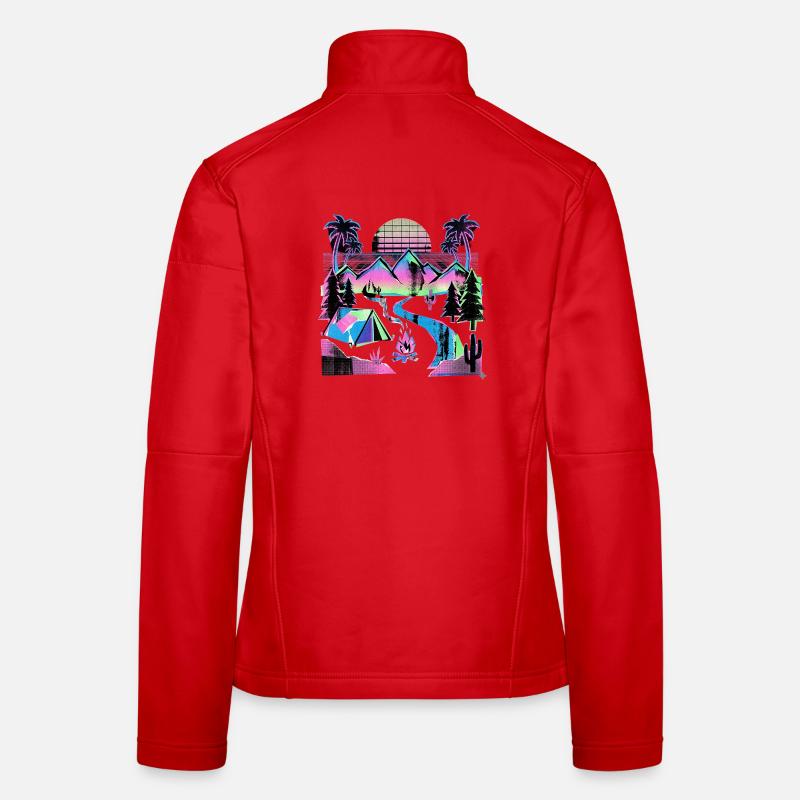 Retro Wave Camper Frauen Softshelljacke