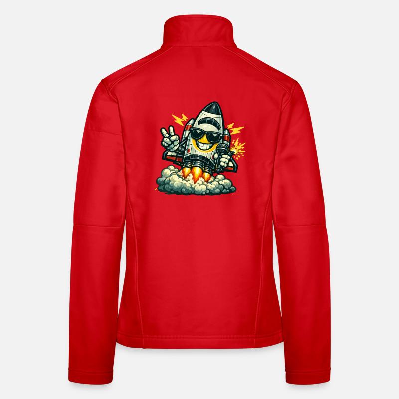 Space Rocket Duck mit Mikrofon Frauen Softshelljacke
