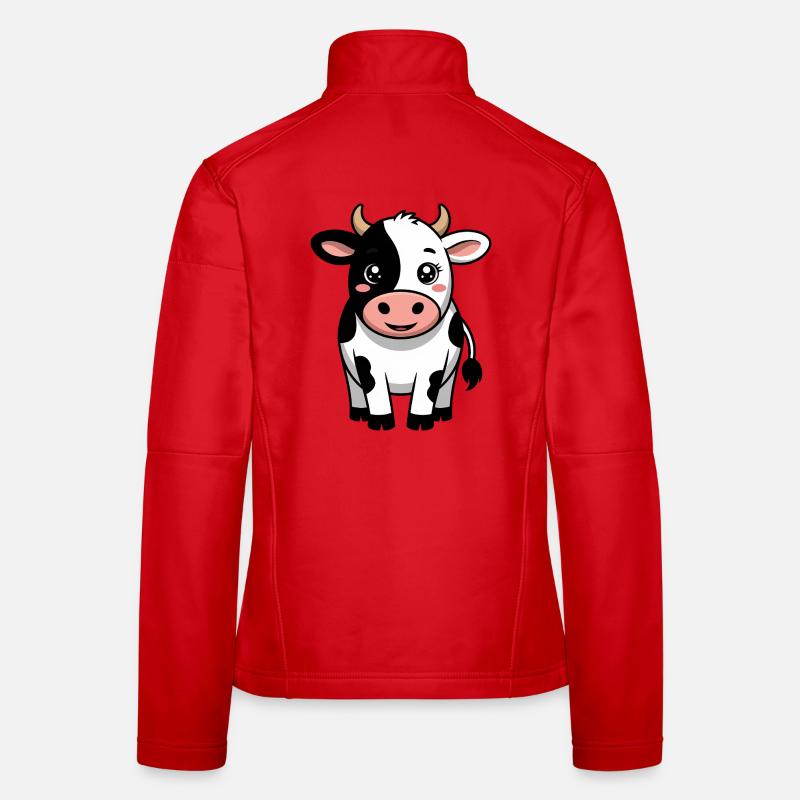 Vache - Vache comique Kawaii Veste en tissu softshell Femme