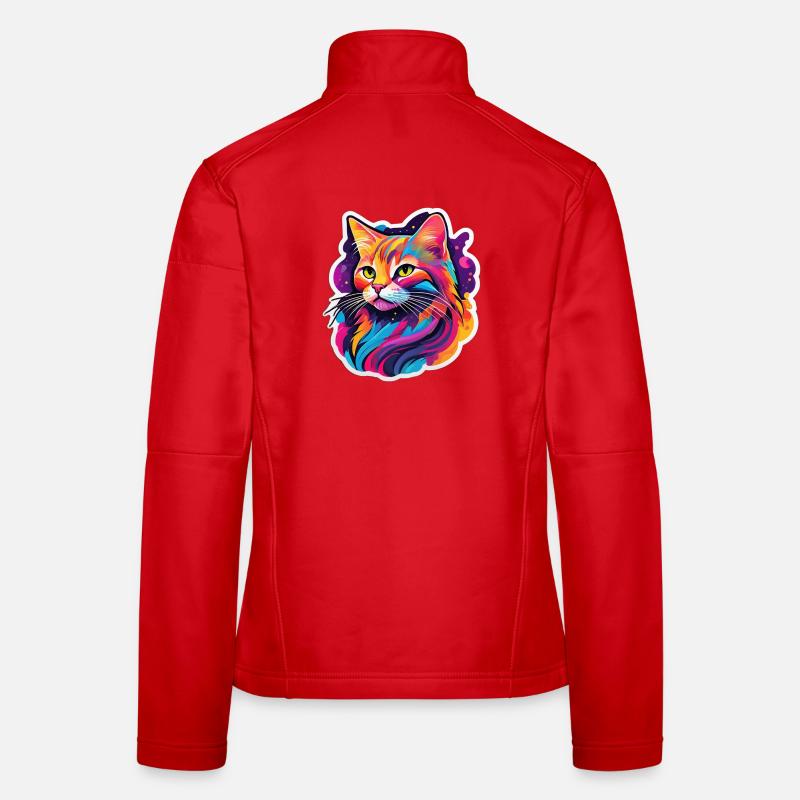 Regenbogen-Helle Katze Frauen Softshelljacke
