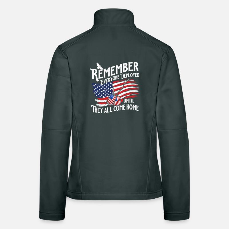 Remember Deployed Until They All Come Home Women's Softshell Jacket
