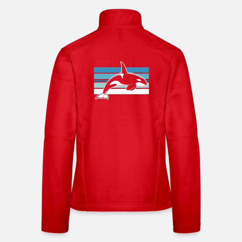 Orca in the ocean strip Women's Softshell Jacket