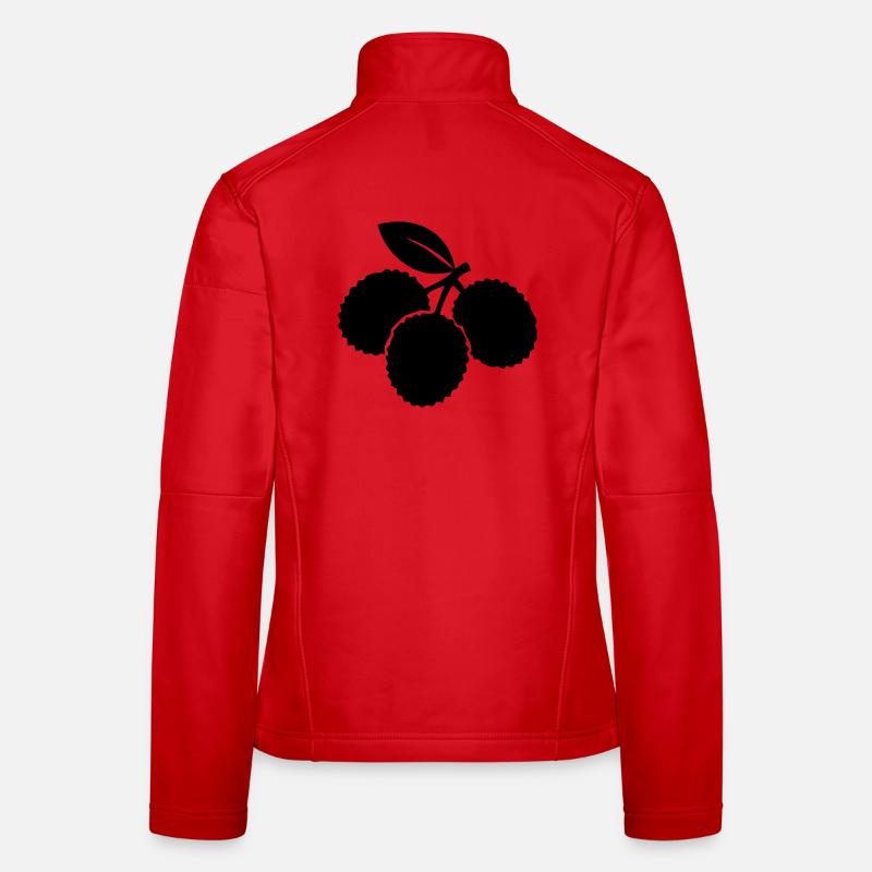 Litschi-Silhouette – Exotisches Obstdesign - Frauen Softshelljacke - Rot