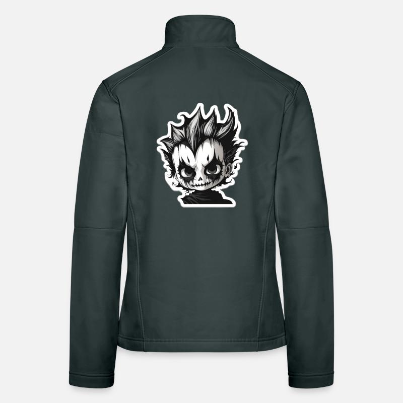 Spiky Skull Chibi Women's Softshell Jacket
