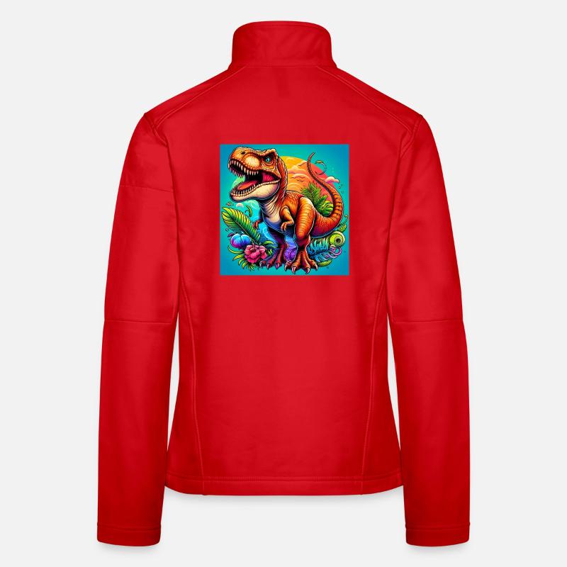 Dinosaurier - Frauen Softshelljacke - Rot