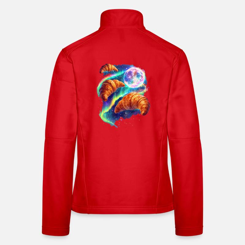 Kosmische Croissants im Sternenhimmel Frauen Softshelljacke