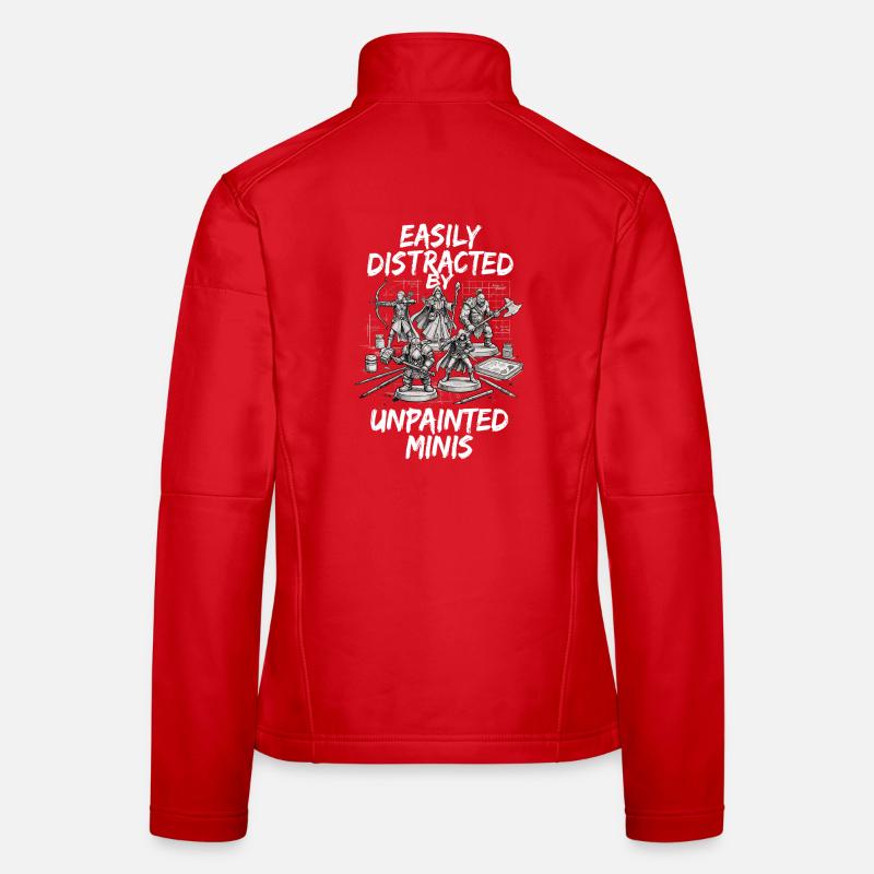 Distrait par des figurines non peintes Veste en tissu softshell Femme
