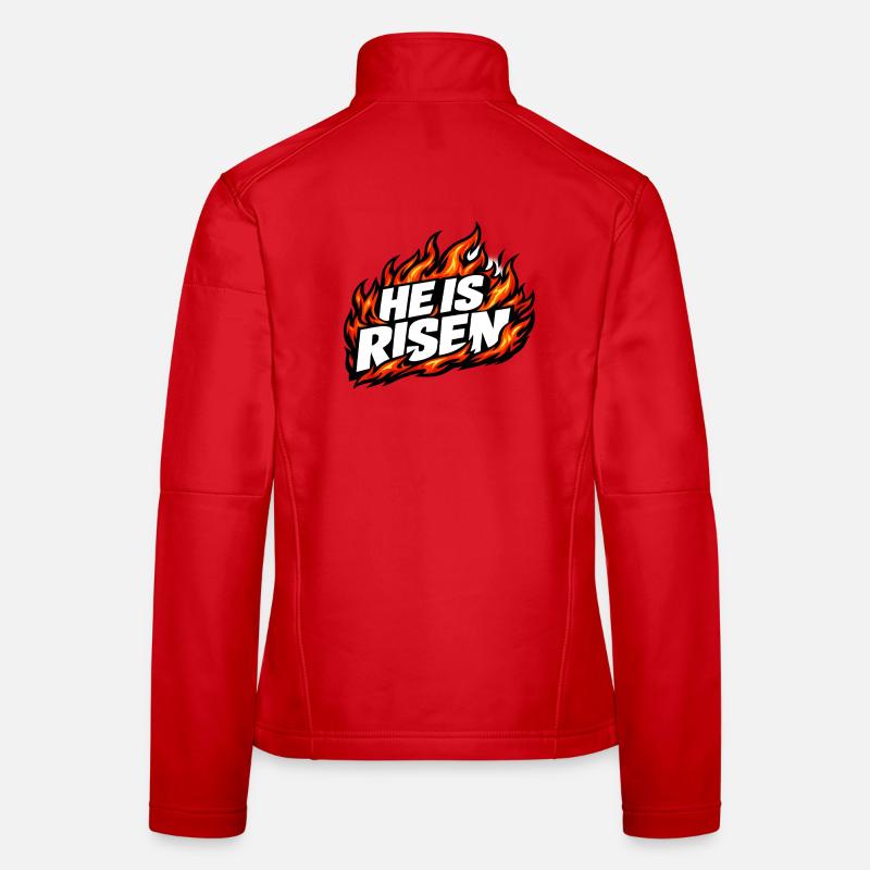 He is risen Flames Vintage Women's Softshell Jacket