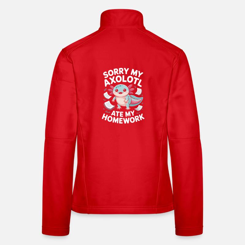 Conception d’excuses de devoirs pour l’axolotl Veste en tissu softshell Femme