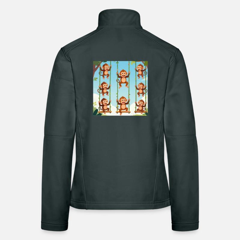 Des singes qui se balancent dans la jungle Veste en tissu softshell Femme