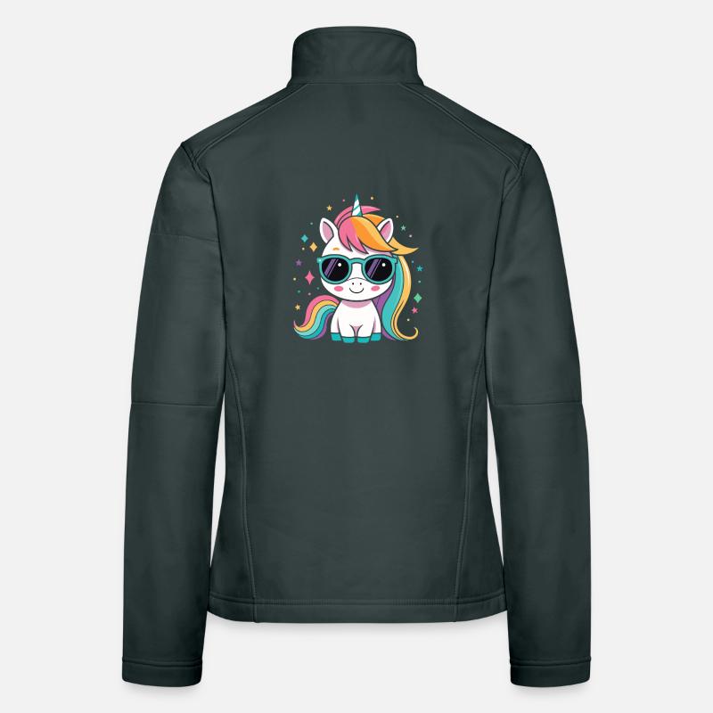 Regenbogen-Einhorn-Sonnenbrille Frauen Softshelljacke