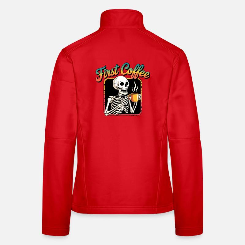 First Coffee Skeleton Women's Softshell Jacket