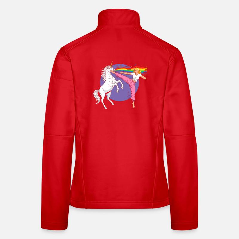 Kampfregenbogen: Einhorn vs Tänzerin Frauen Softshelljacke