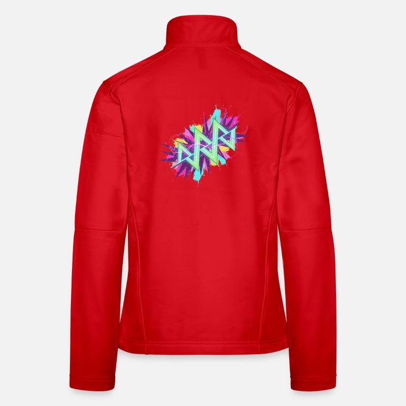 Neon Zickzack Graffiti Frauen Softshelljacke