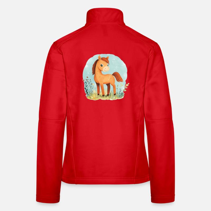 Cheval sur la prairie Veste en tissu softshell Femme