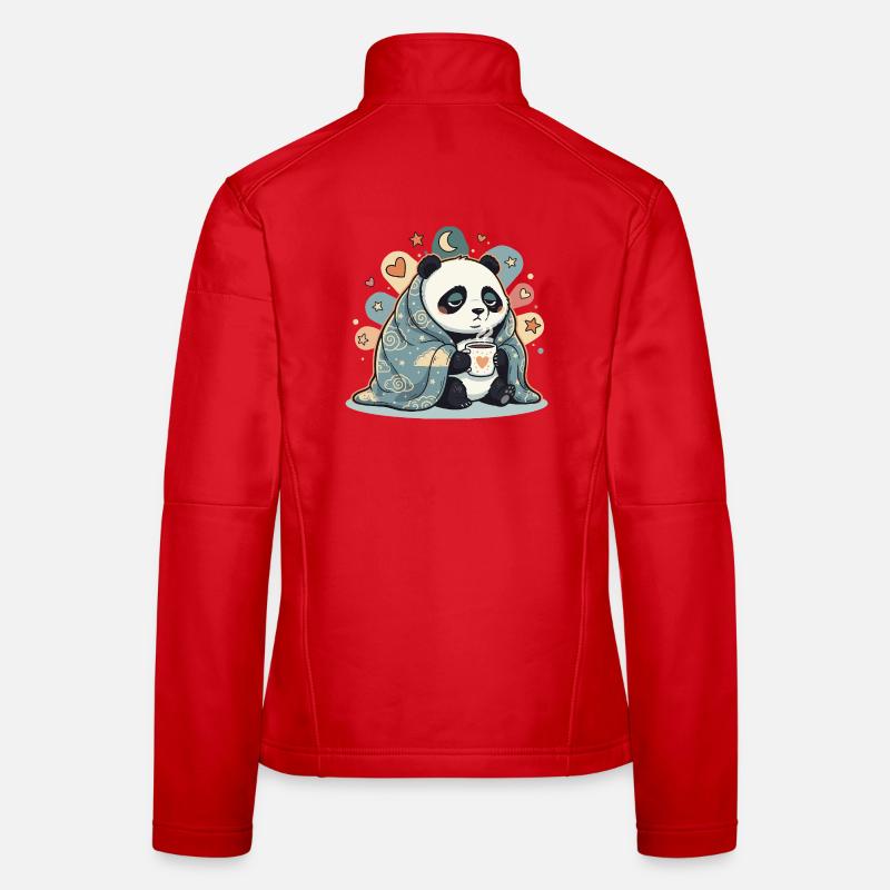 Panda câlin sous la couverture nuageuse Veste en tissu softshell Femme