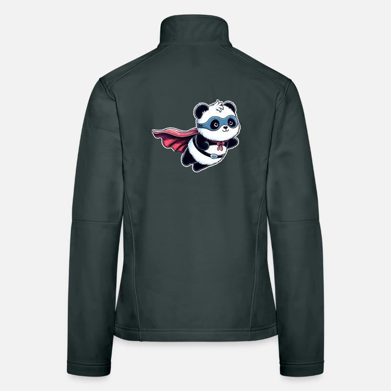 Panda Bear Hero Bear Superhero Teddy Women's Softshell Jacket