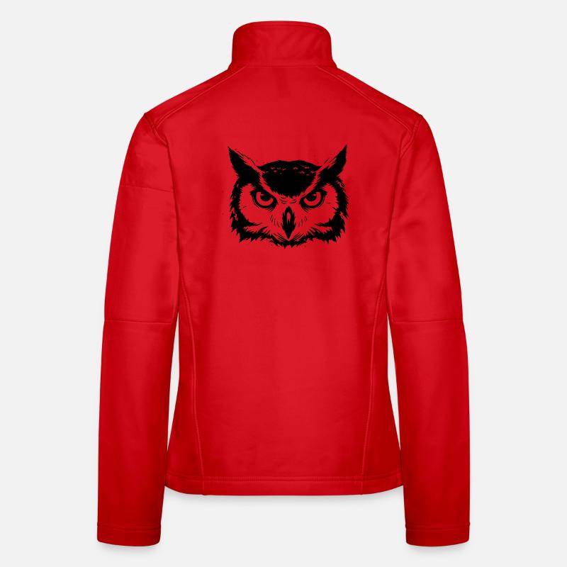 Owl Head Eagle Owl Silhouette Women's Softshell Jacket