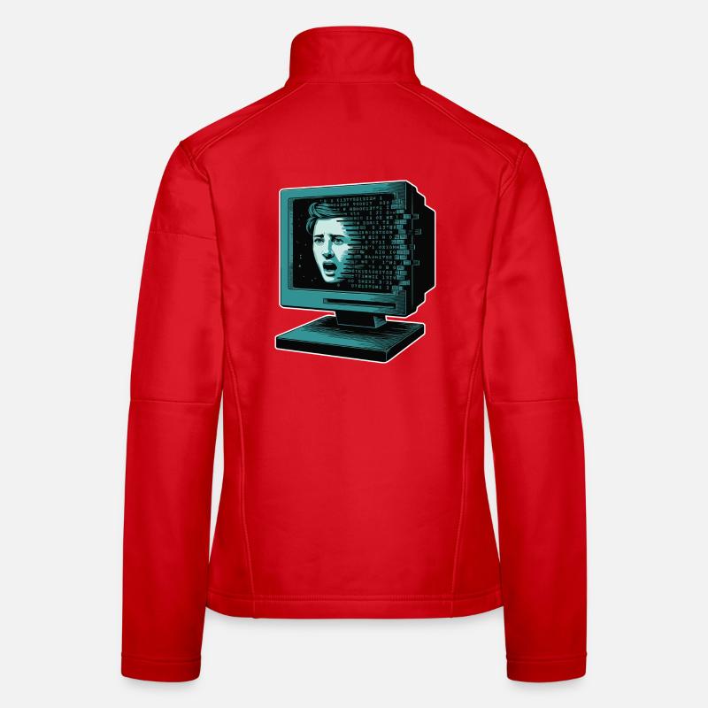 Retro-Computer Schrecken-  Retroglitch KI Frauen Softshelljacke