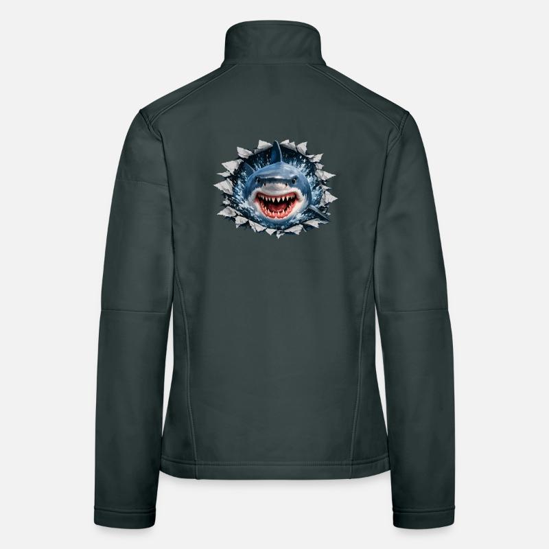 Breaking Shark Outbreak Design Frauen Softshelljacke