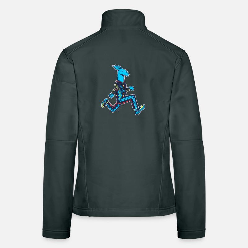 Blauer Lama-Läufer Frauen Softshelljacke