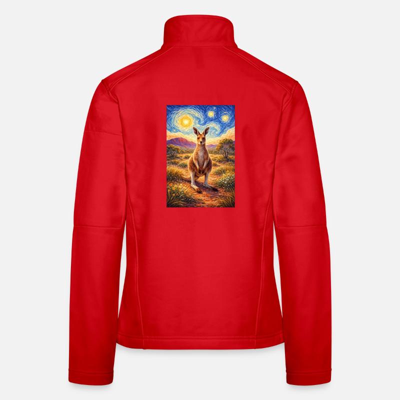 Kangaroo under Starry Night Women's Softshell Jacket