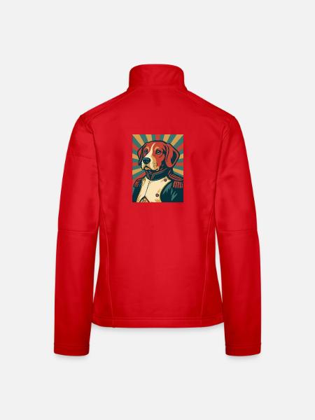 Dog General Style Poster Rétro Design Vintage - Veste en tissu softshell Femme - rouge - Dos