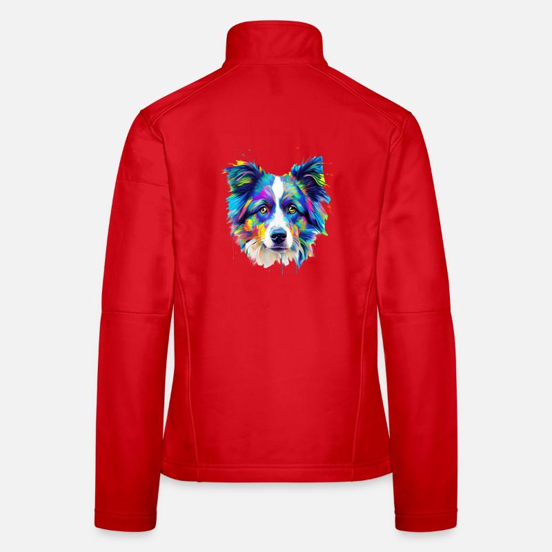 Bunte Australian Shepherd-Kunst Frauen Softshelljacke