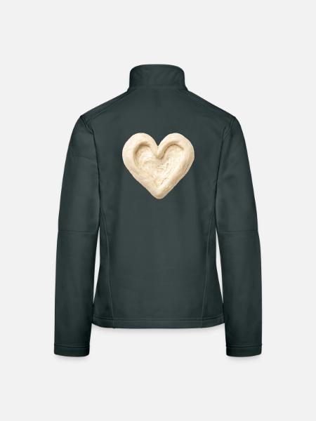 Conception de pâte à pain au pain en forme de cœur au levain - Veste en tissu softshell Femme - gris foncé - Dos