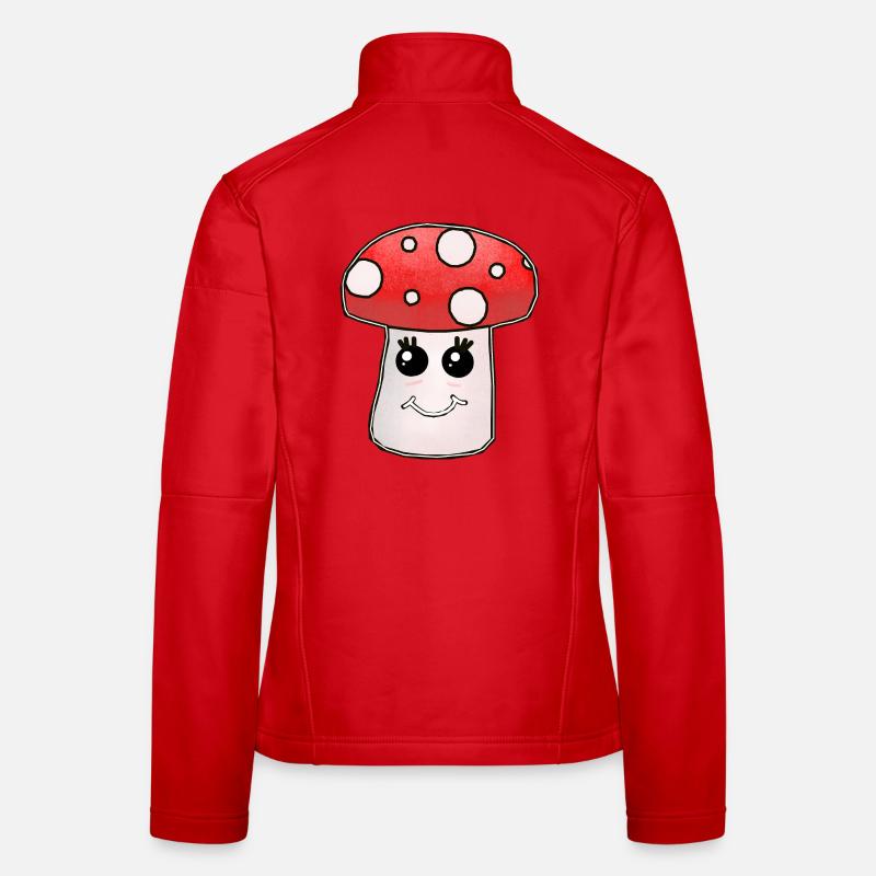 Kawaii Mushroom Toadstool Mushrooms Women's Softshell Jacket