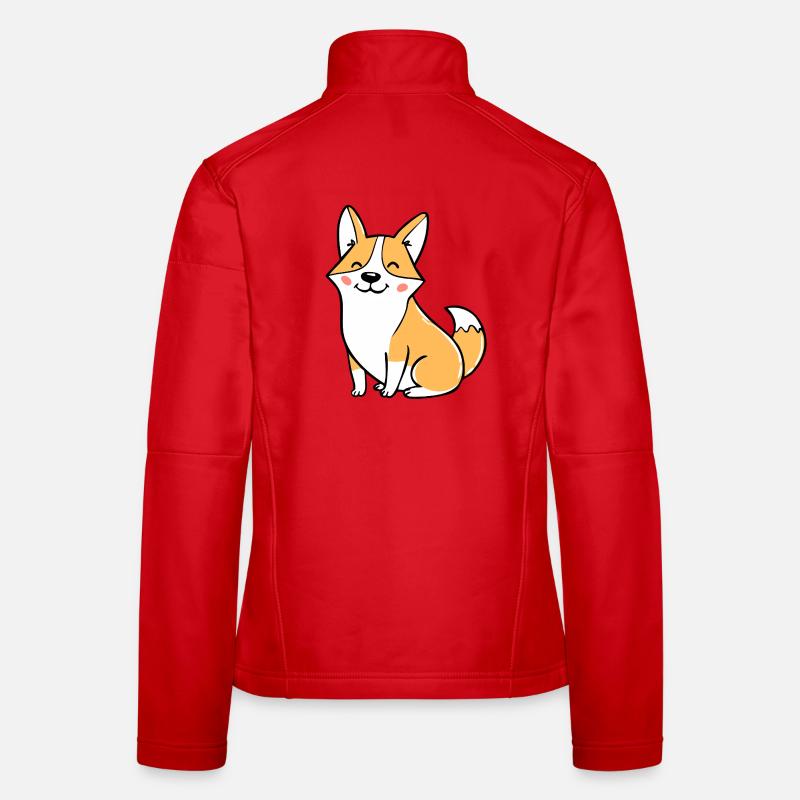 Fröhlicher Corgi (Comic) Frauen Softshelljacke