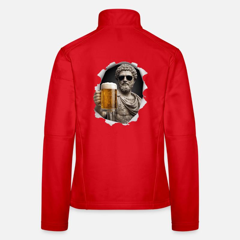 Marcus Aurelius with sunglasses and beer Women's Softshell Jacket