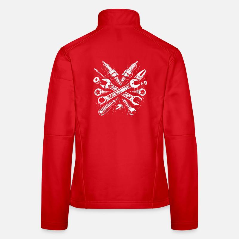 Conception de bougies d’allumage mécanique Tool Grunge Veste en tissu softshell Femme