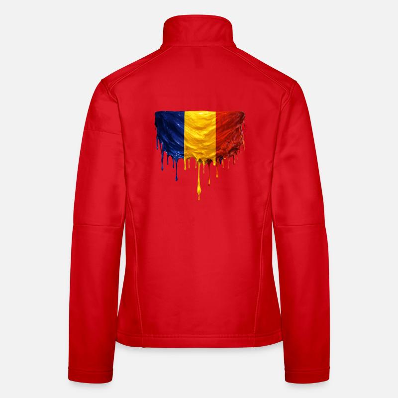 Art de la chute du drapeau roumain Veste en tissu softshell Femme