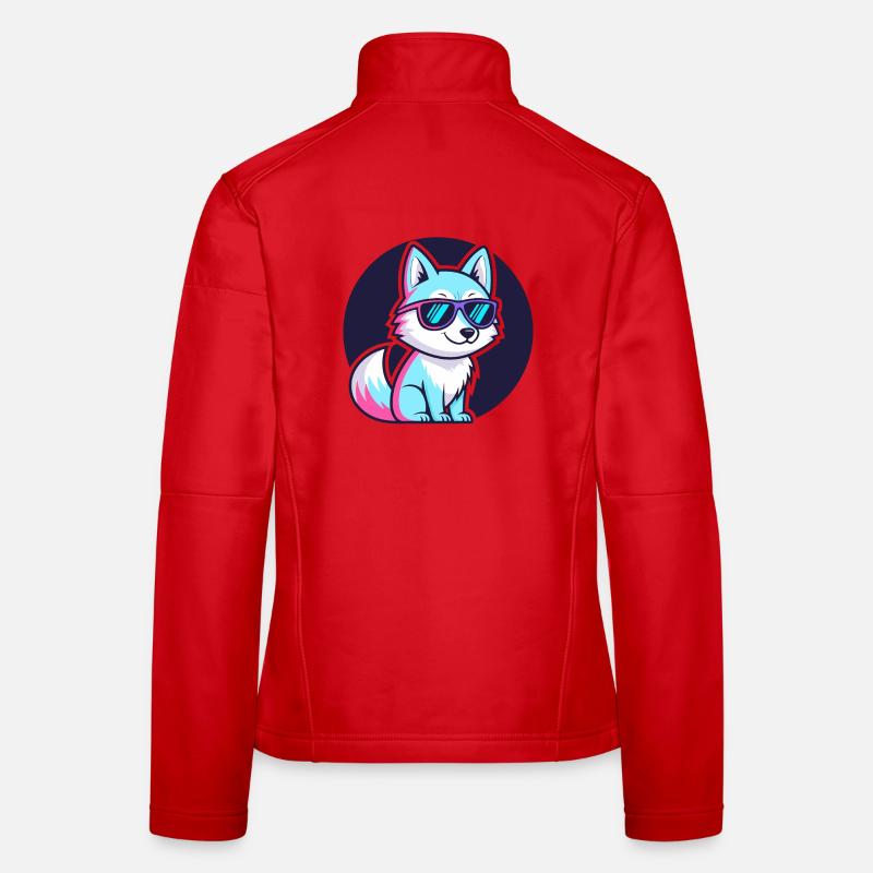 Neonfuchs mit Brille Frauen Softshelljacke