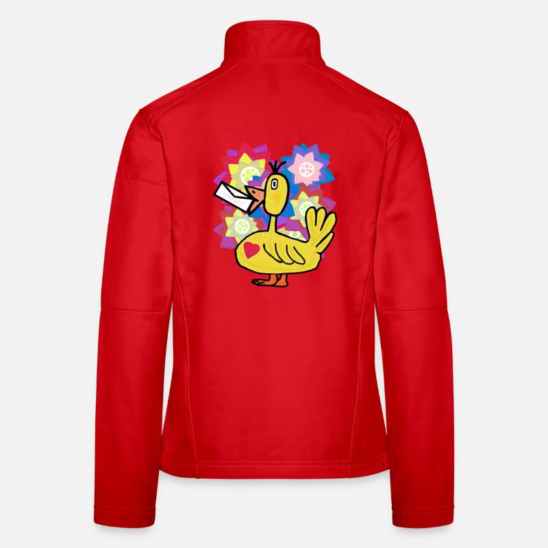 Fleurs de canard Salutations d’anniversaire Fleurs de canard Veste en tissu softshell Femme