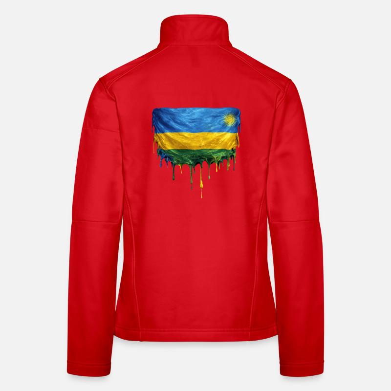 Art de chute : drapeau rwandais Veste en tissu softshell Femme