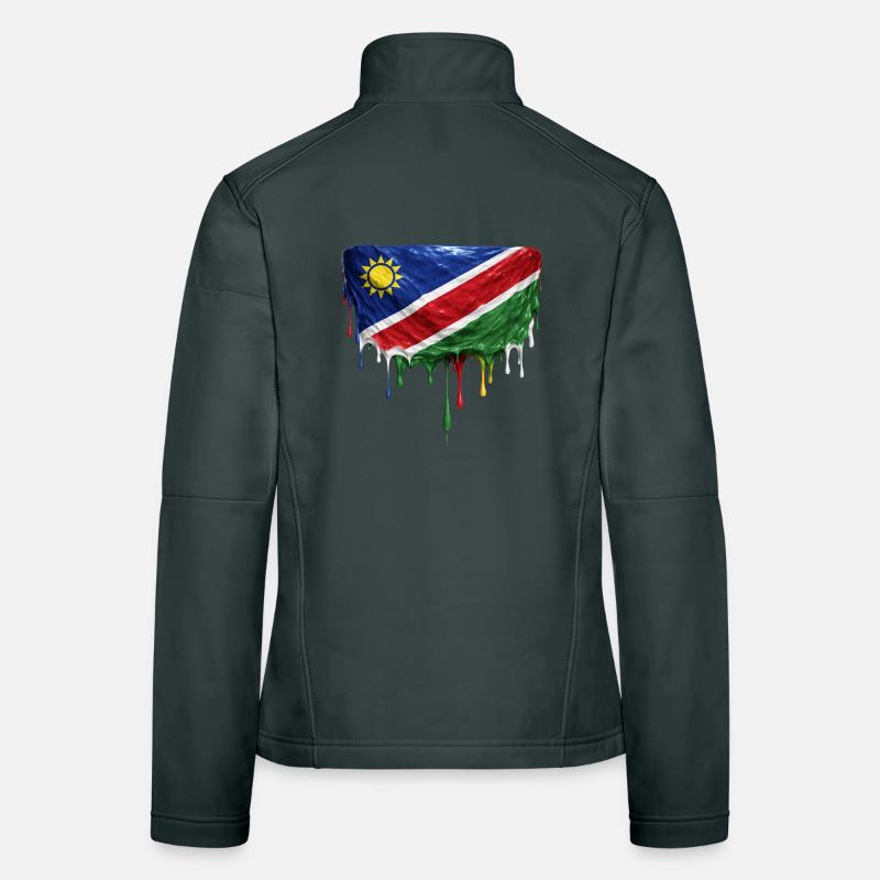 Namibia Flag Drop Art Women's Softshell Jacket