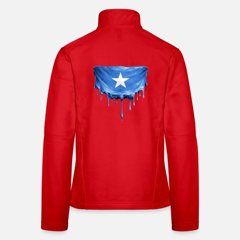 Somali Flag Drop Art Women's Softshell Jacket